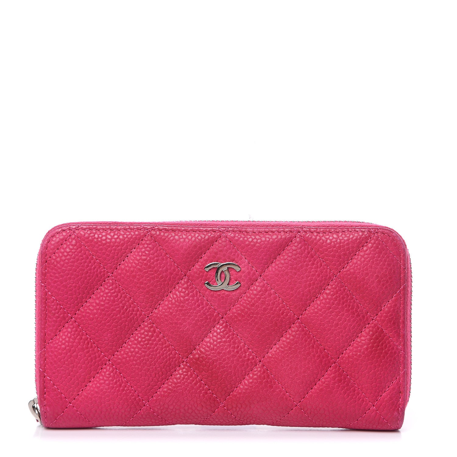 Chanel Iridescent Caviar Quilted Small Zip Around Wallet Pink 1 of 12