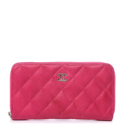 Chanel Iridescent Caviar Quilted Small Zip Around Wallet Pink 1 of 12