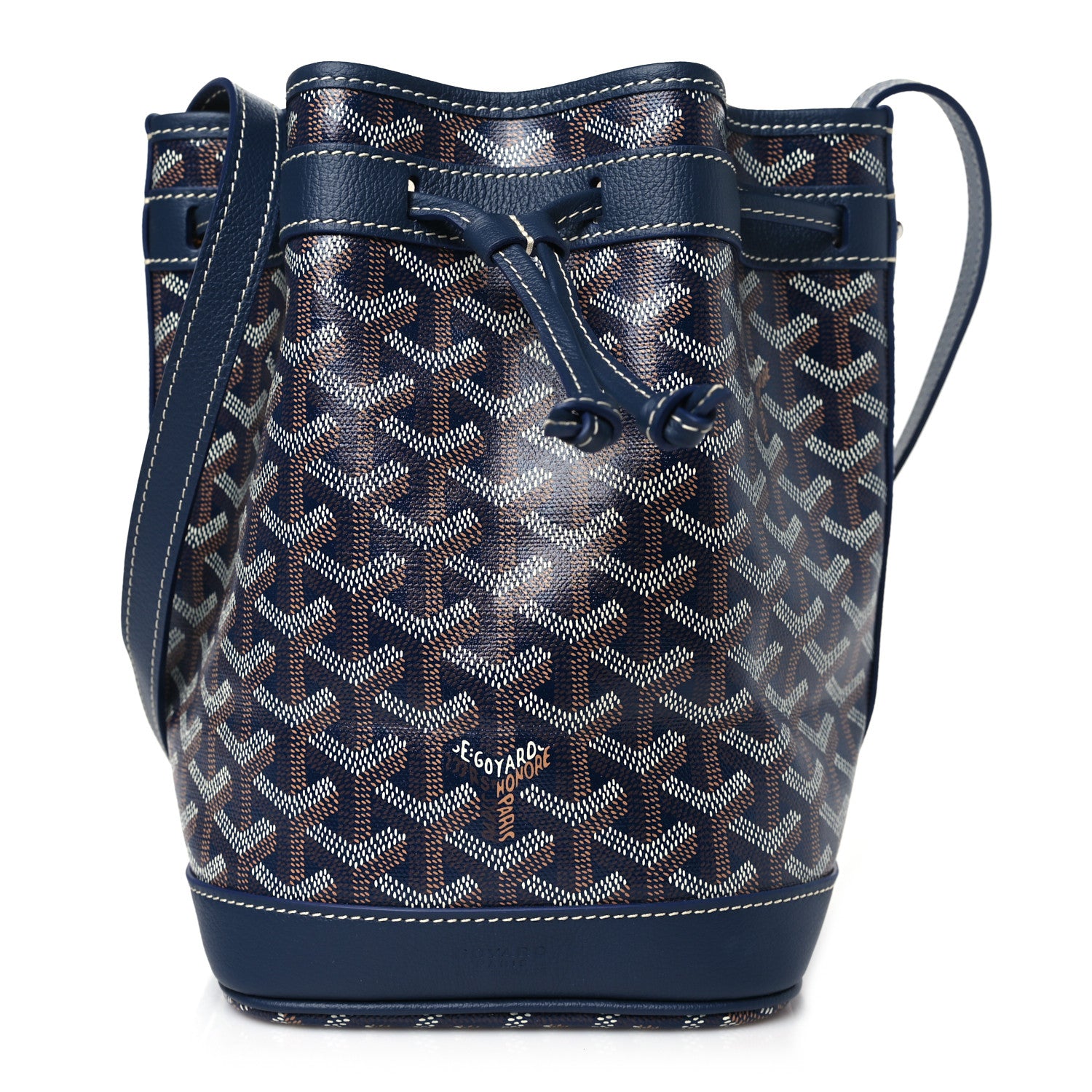 Goyard Goyardine Petit Flot Bucket Bag PM Navy 1 of 9