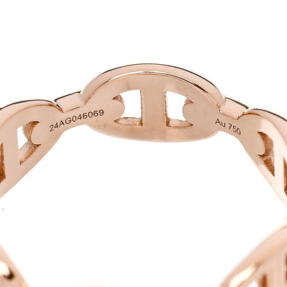 Hermes 18K Rose Gold PM Chaine d'Ancre Enchainee Ring 55 7.25 6 of 7