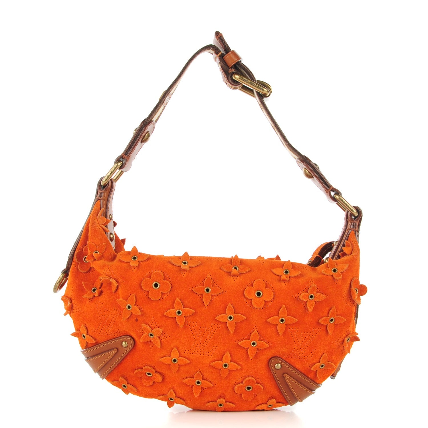 n*a様 LOUIS VUITTON オナタPM マヒナ　オレンジ スエード ハ Louis Vuitton Suede Mahina Fleurs Onatah PM Orange 125708
