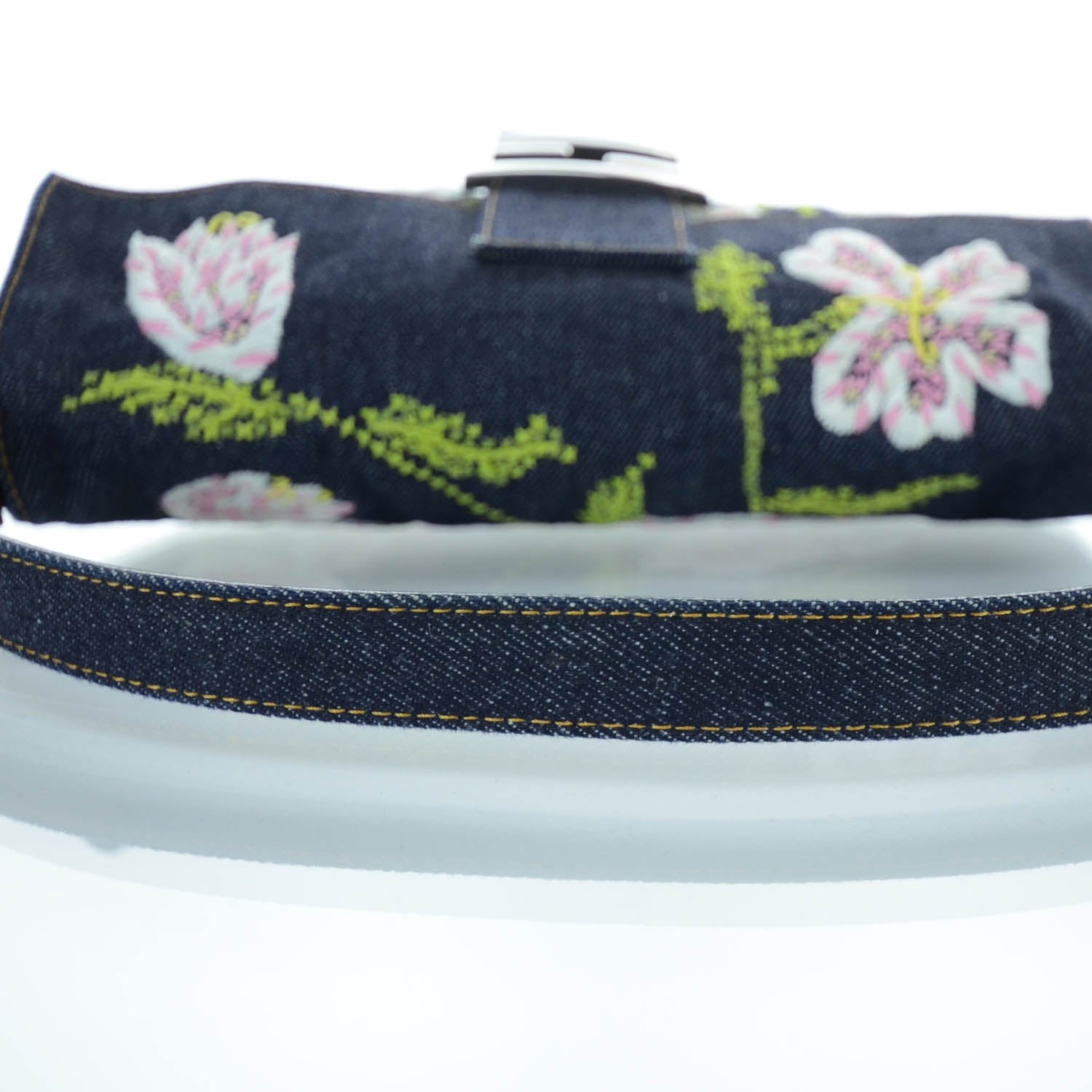 Fendi Denim Embroidered Baguette Multicolor 7 of 12