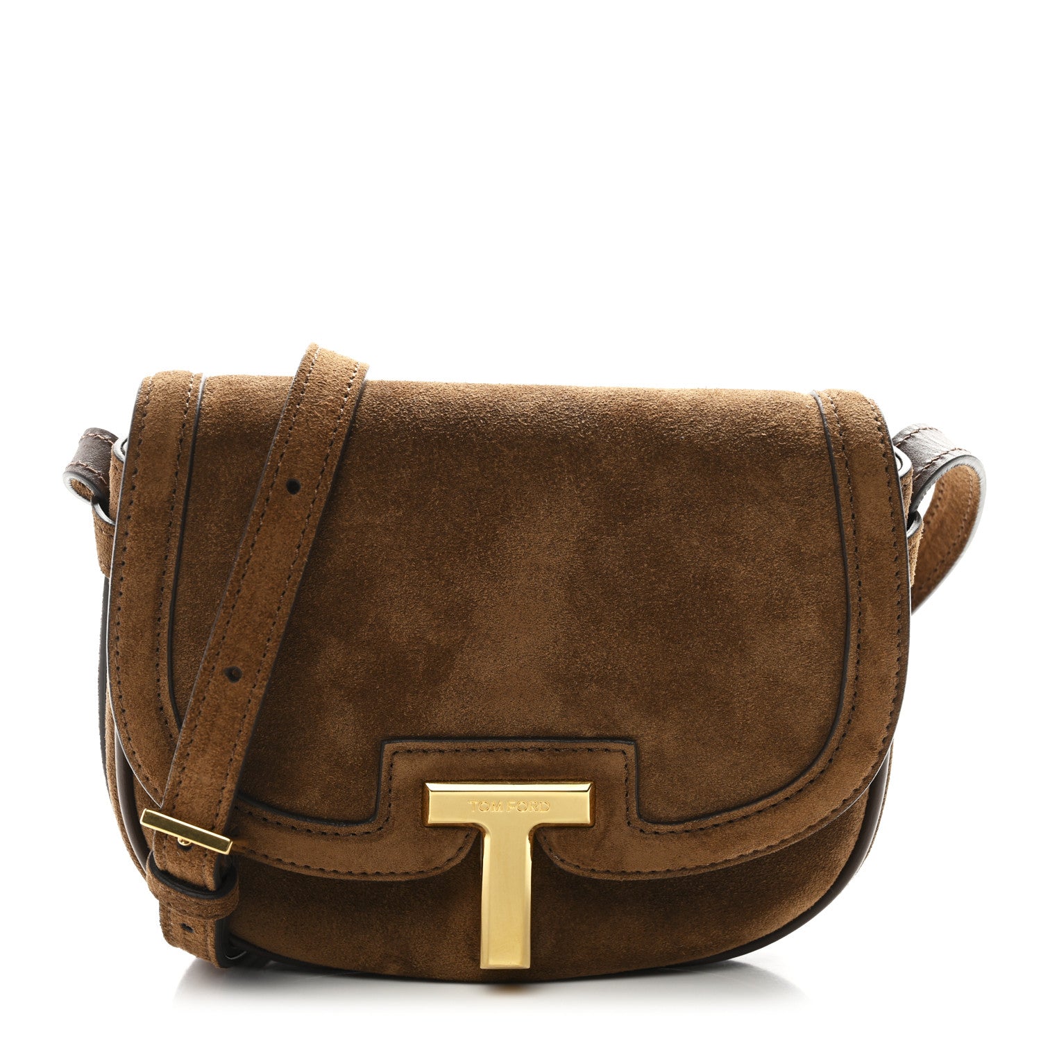 Tom Ford Suede Mini Wallis Flap Bag Brown 1 of 9