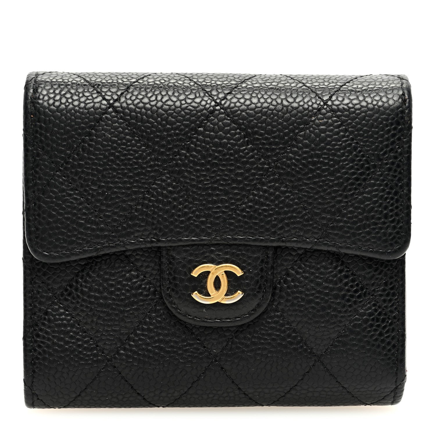Chanel Caviar Quilted Compact Flap Wallet Black 1 of 8