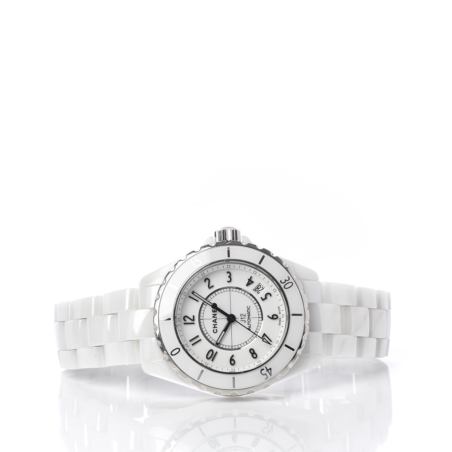 Stainless Steel Ceramic 38mm J12 Automatic Watch White