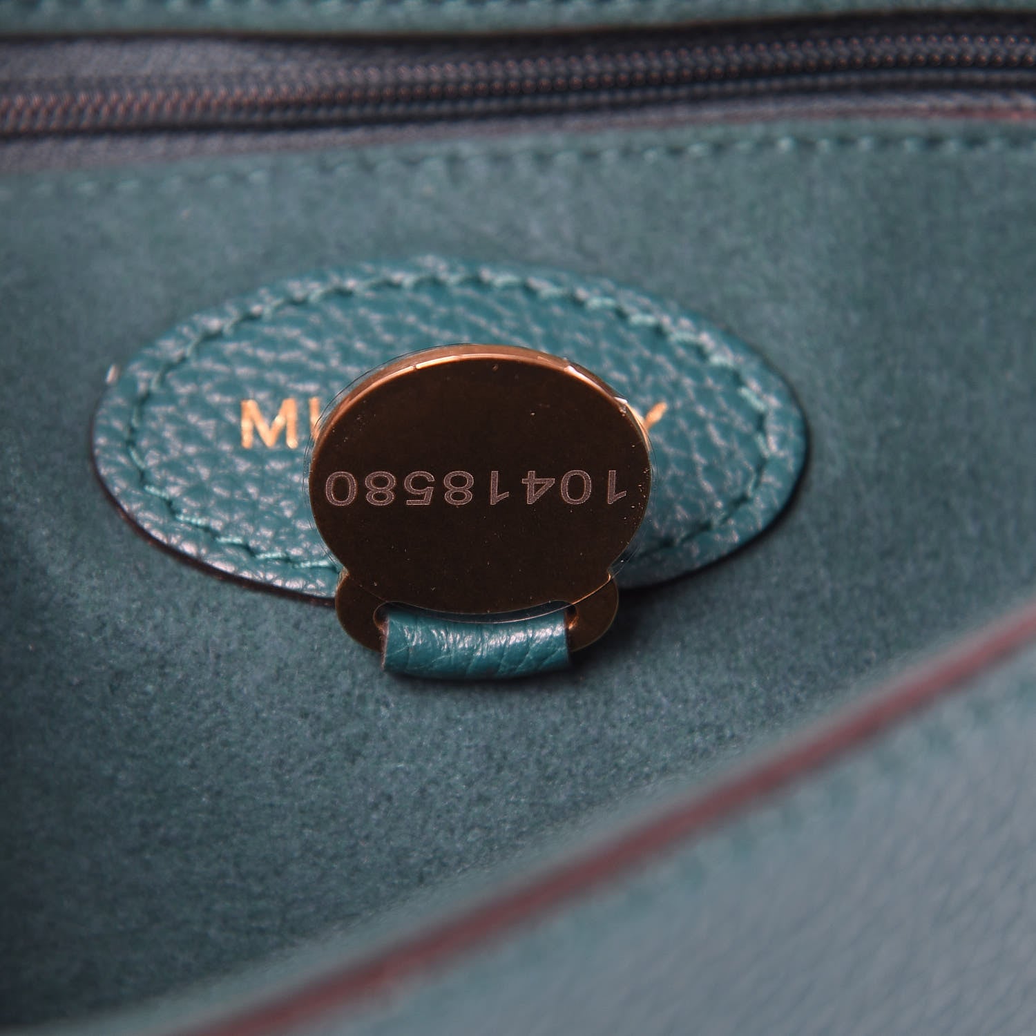 Mulberry Small Classic Grain Calfskin Small Lily Flap Ocean Green 7 of 10