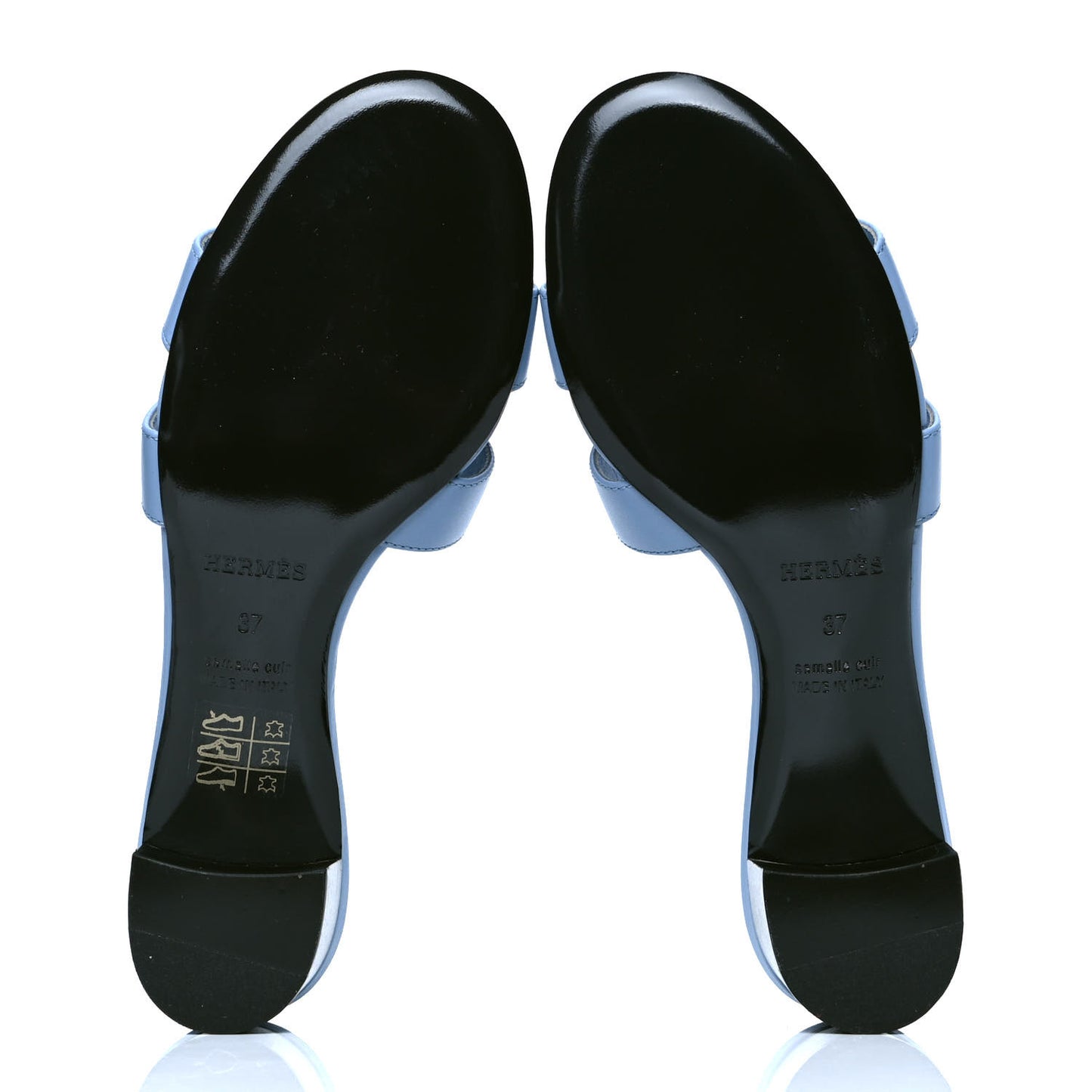Calfskin Oasis Sandals 37 Bleu Cleuet