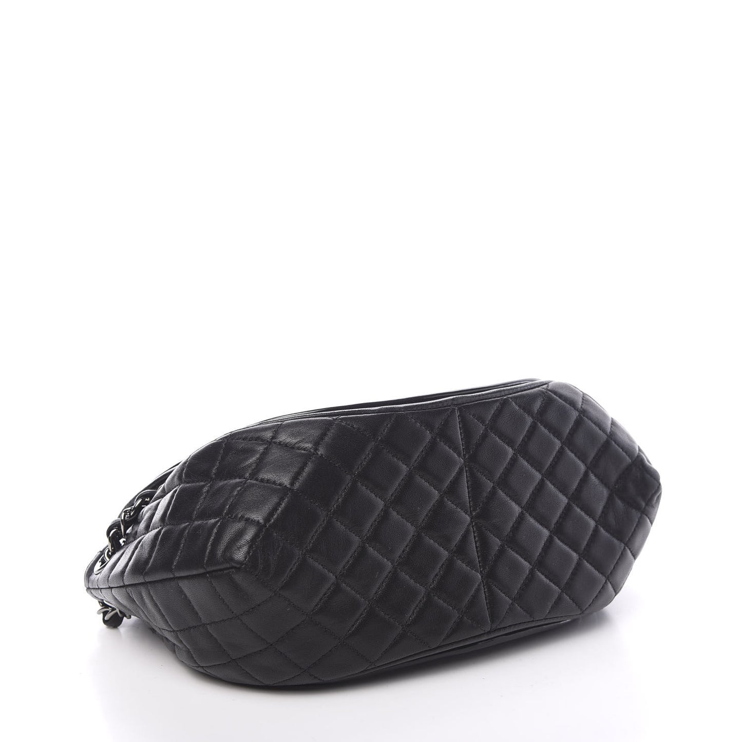 Lambskin Patent Classic Twist Crescent Flap Bag Black