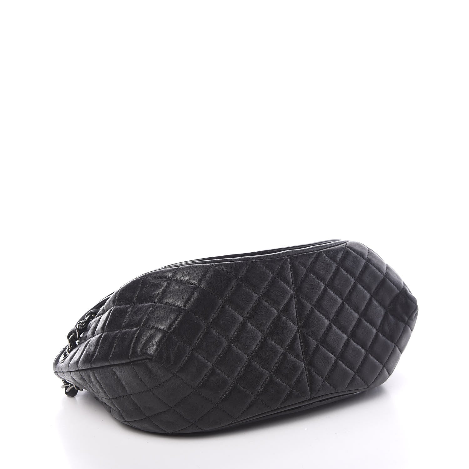 Chanel Lambskin Patent Classic Twist Crescent Flap Bag Black 3 of 9