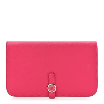 Hermes Evercolor Laque Dogon Duo Wallet Rose Mexico 1 of 11