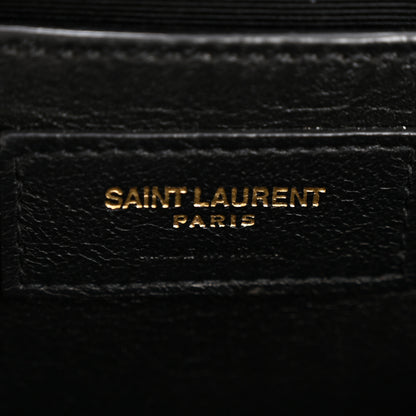 Saint Laurent Grain De Poudre Textured Mixed Matelasse Medium Triquilt Monogram Satchel Crema Soft 6 of 14