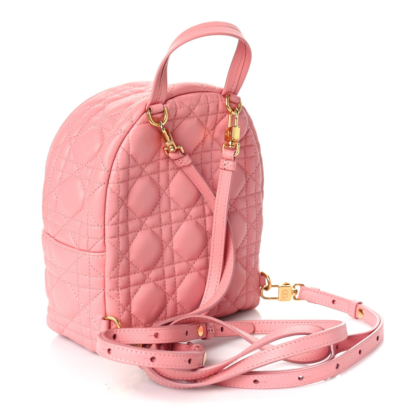 Lambskin Cannage Mini Backpack Peach Blossom