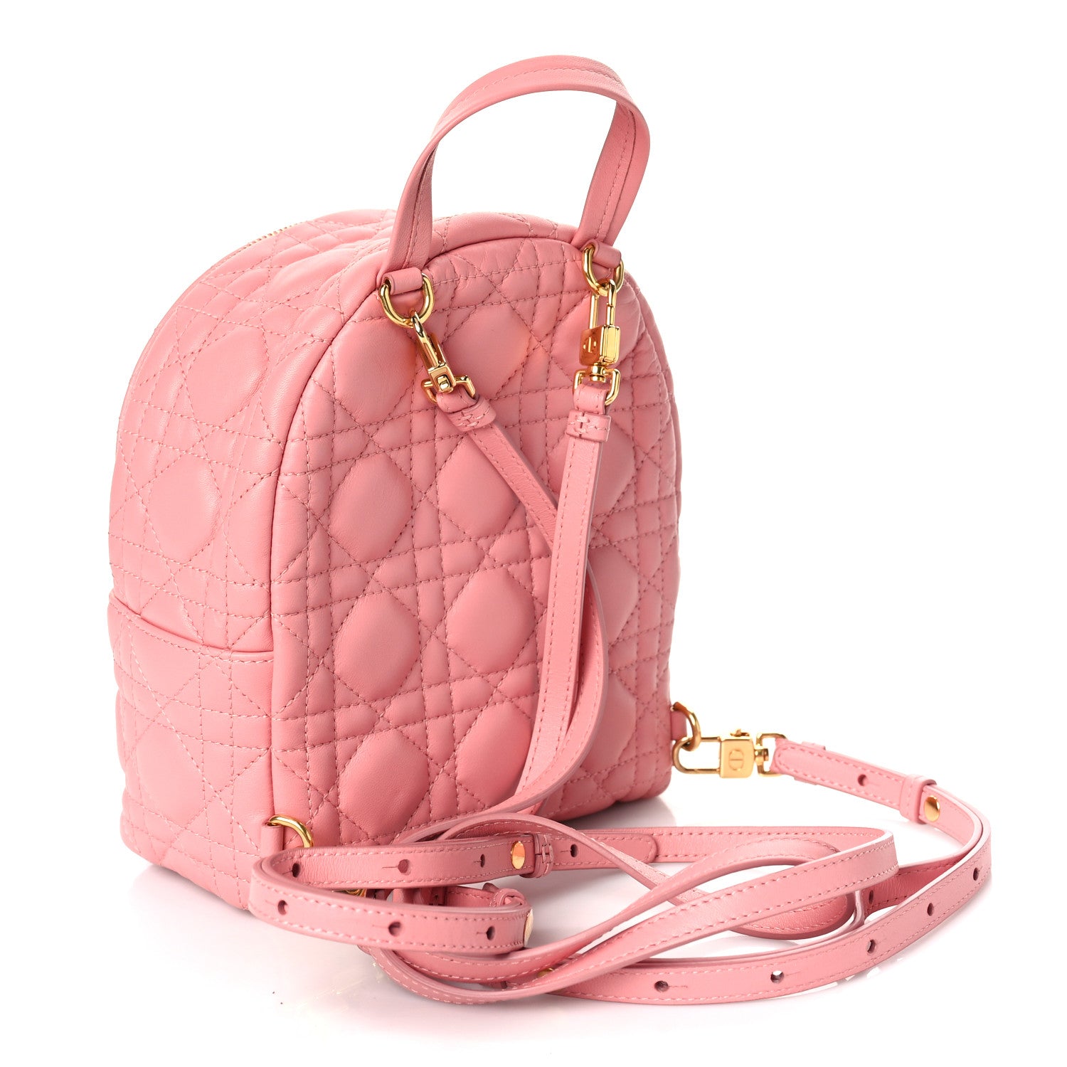 Christian Dior Lambskin Cannage Mini Backpack Peach Blossom 2 of 7
