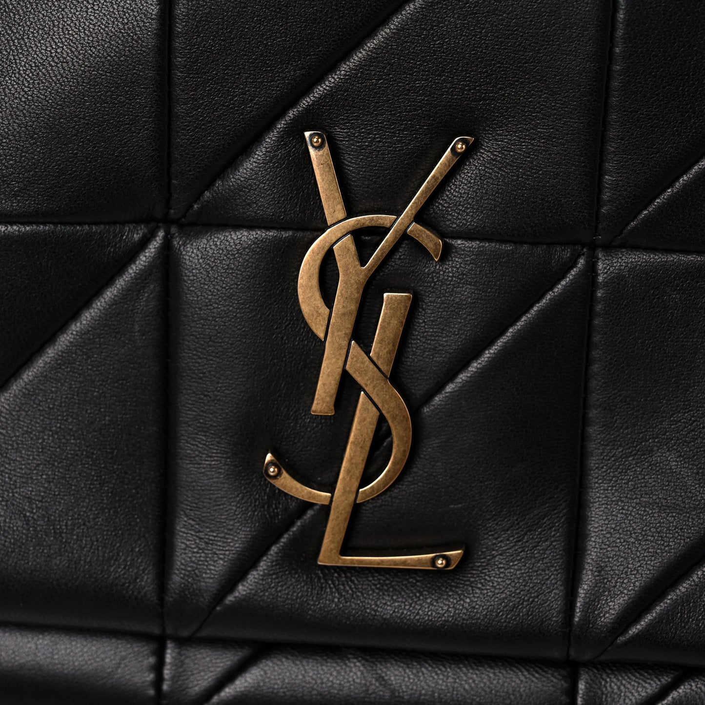 Lambskin Patchwork Monogram Large Jamie Black