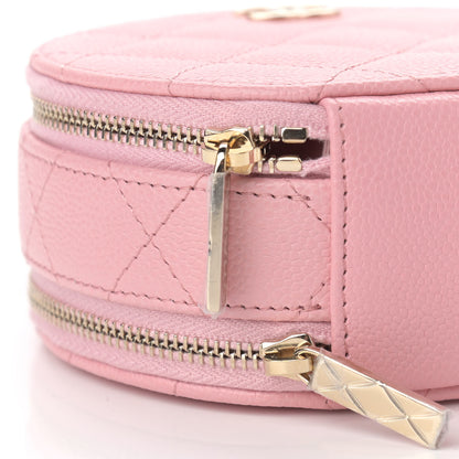 Chanel Caviar Quilted Round Handle With Care Vanity With Chain Pink 9 of 10