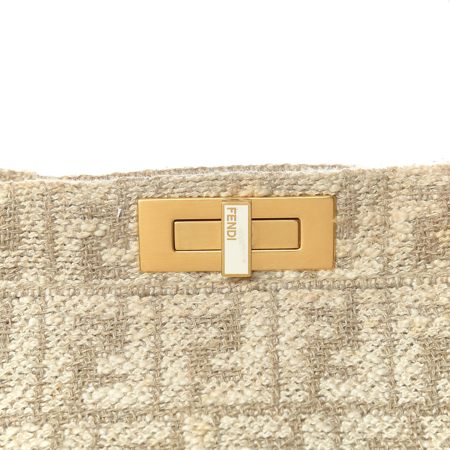 Fendi Corda Zucca Large Peekaboo Iconic Satchel White 15 of 17