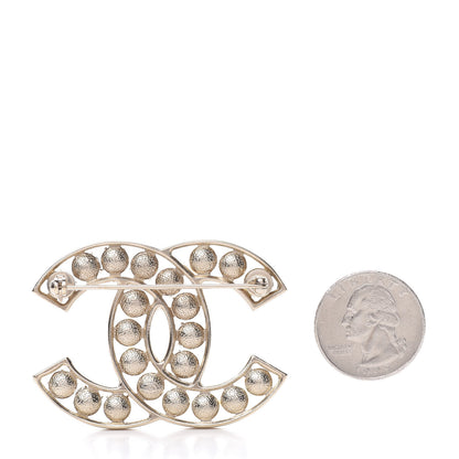 Chanel Pearl Crystal CC Brooch Gold Pearly White 2 of 4