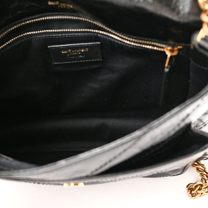 Saint Laurent Crinkled Calfskin Matelasse Monogram Medium Niki Chain Satchel Black 5 of 10