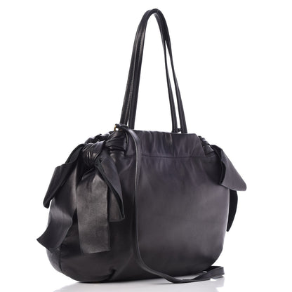 Prada Nappa Bow Tote Black 4 of 10