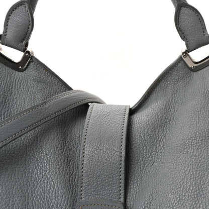 Miu Miu Goatskin Madras Top Handle Shoulder Bag Light Blue 7 of 9