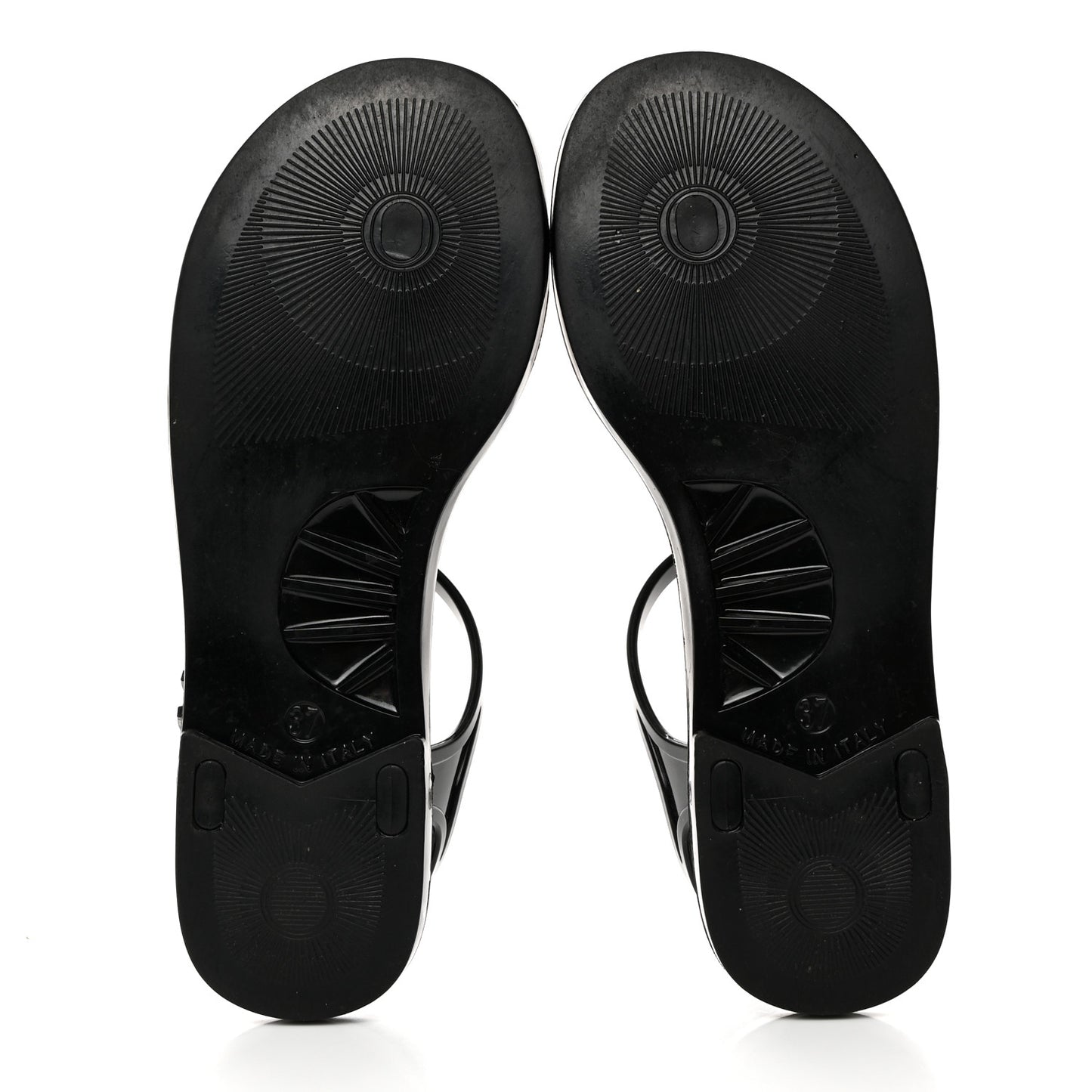 PVC CC Pearl Thong Sandals 37 Black