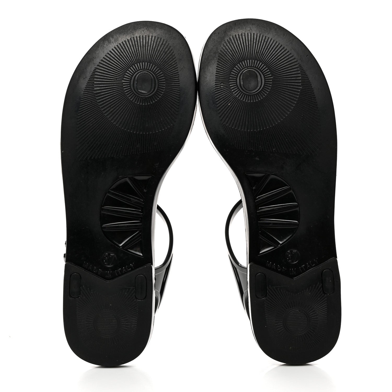 Chanel PVC CC Pearl Thong Sandals 37 Black 7 of 9