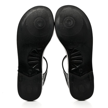 Chanel PVC CC Pearl Thong Sandals 37 Black 7 of 9