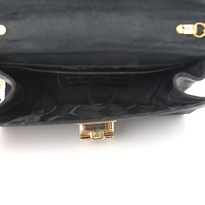 Salvatore Ferragamo Satin Gancini Chain Crossbody Black 5 of 10
