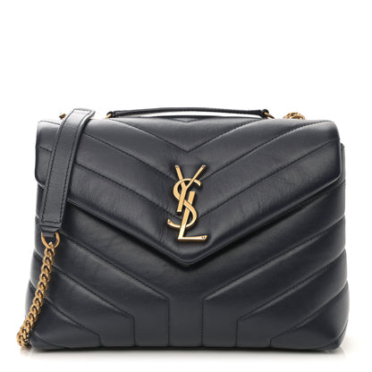 Saint Laurent Calfskin Y Quilted Monogram Small Loulou Chain Satchel Denim Brut 1 of 8