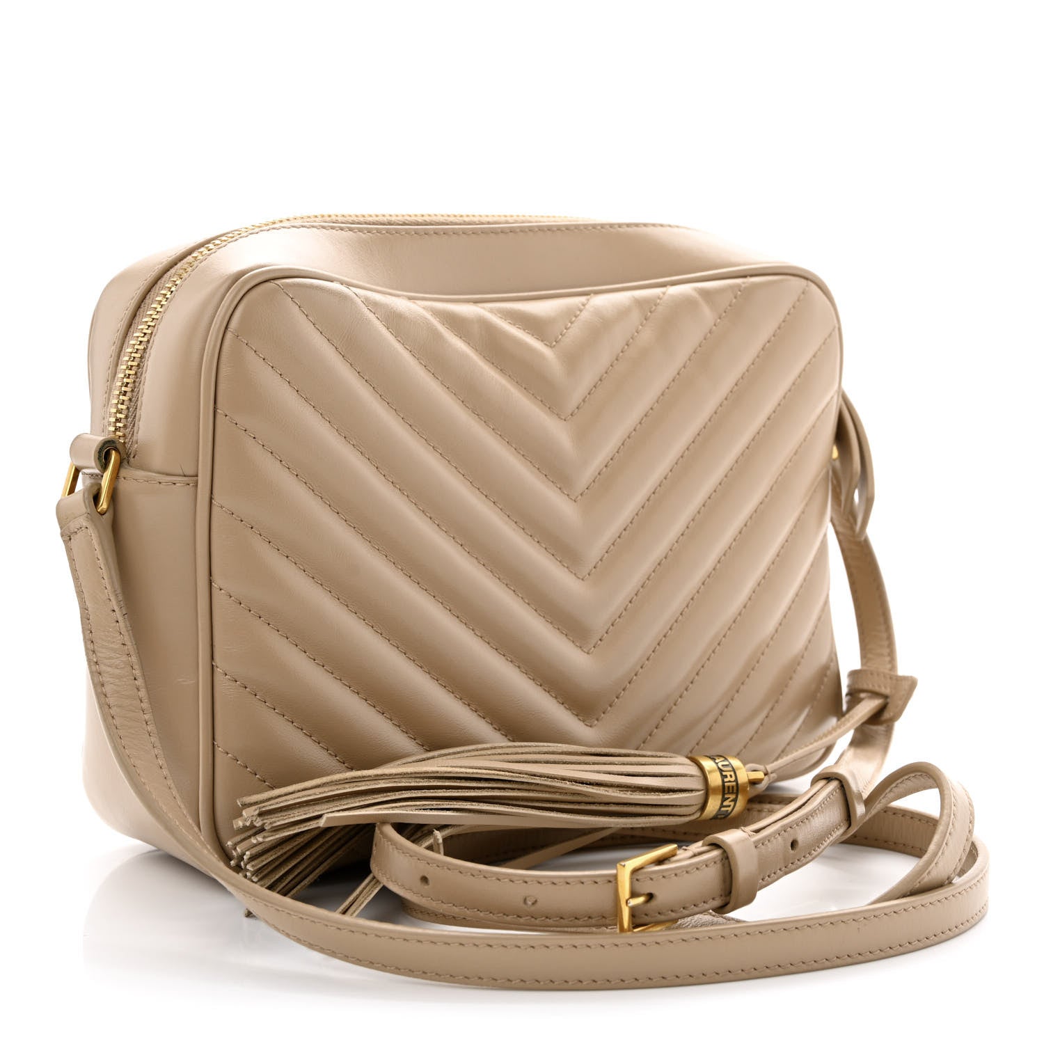 Saint Laurent Calfskin Matelasse Monogram Lou Camera Bag Nude Powder 3 of 18