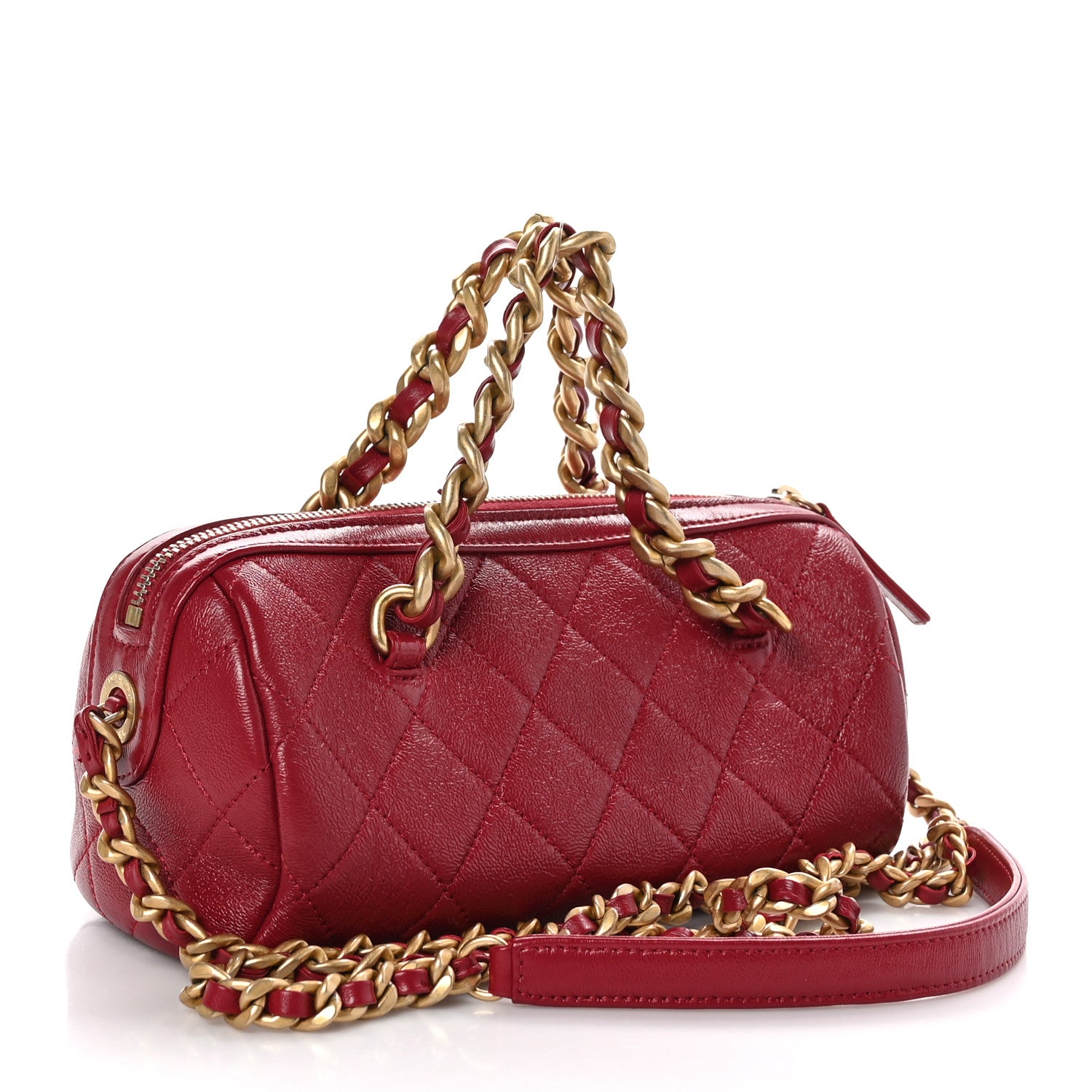 Chanel Shiny Lambskin Quilted Small Fashion Therapy Bowling Bag Rose 3 of 10