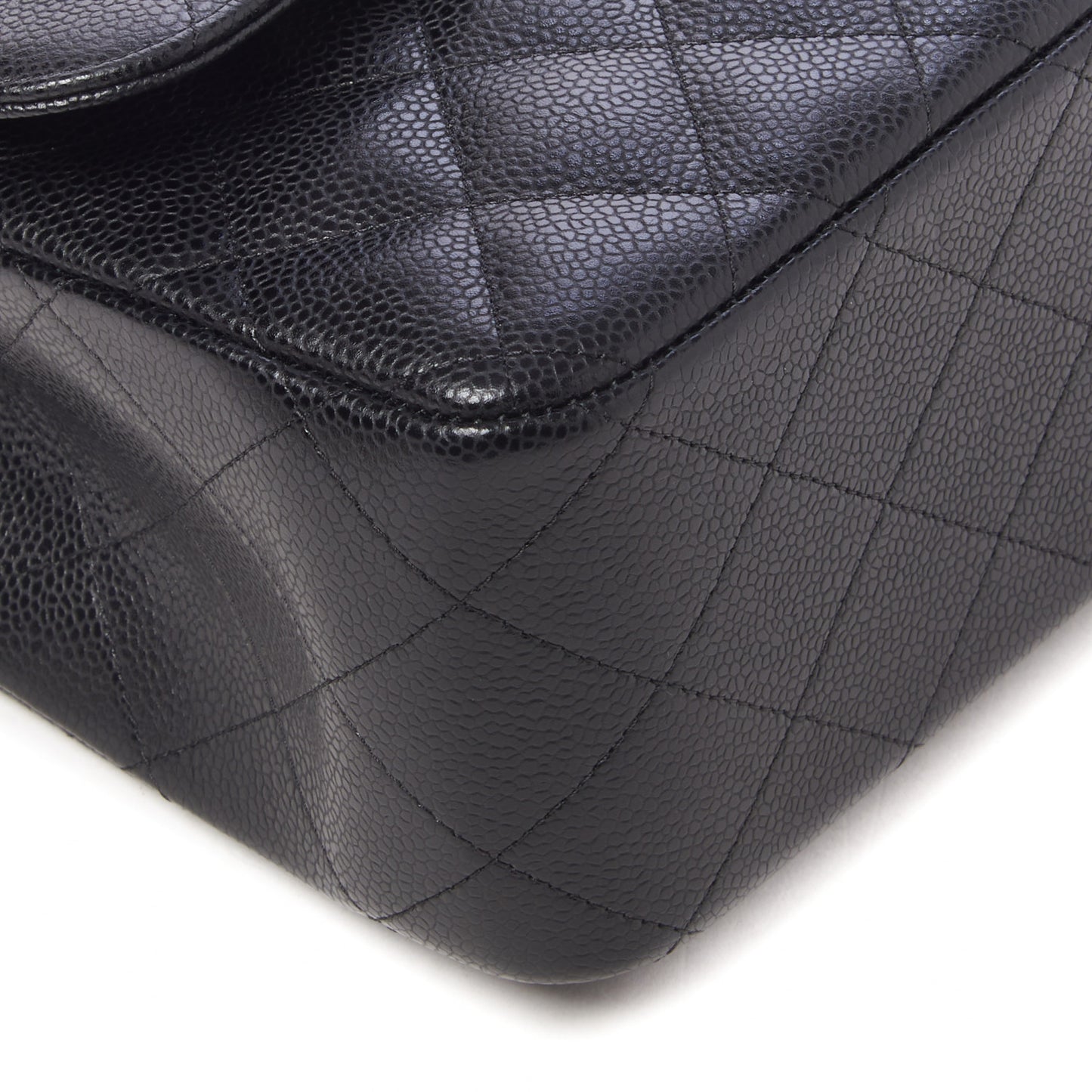 Caviar Quilted Jumbo Double Flap Black