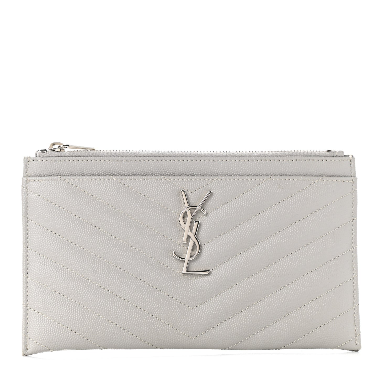 Grain De Poudre Chevron Monogram Bill Pouch Granite