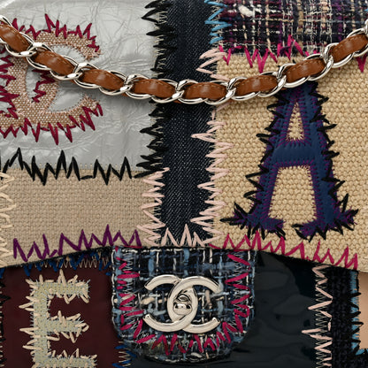 Chanel Denim Tweed Patchwork Jumbo Single Flap Multicolor 5 of 10