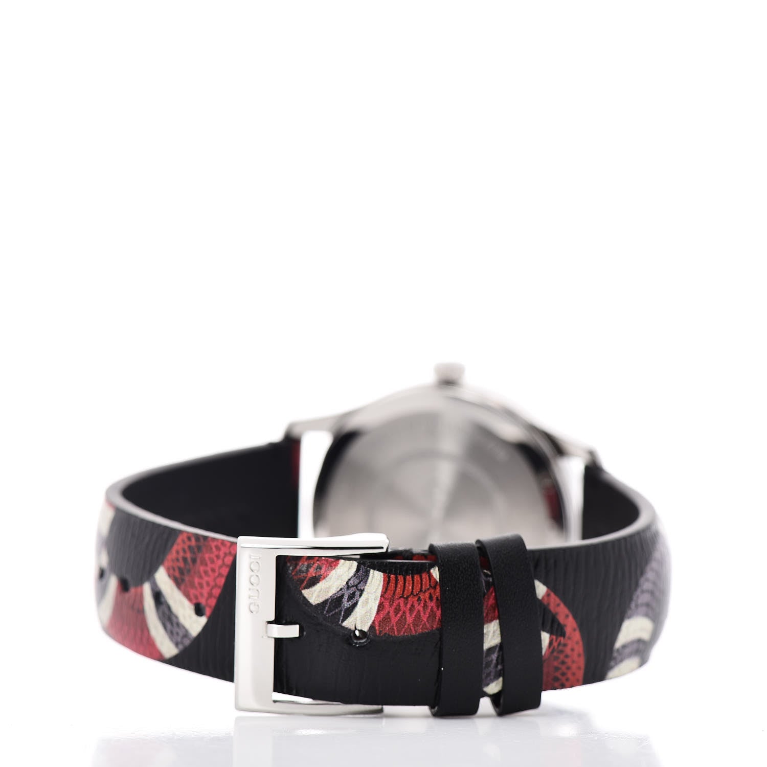 Gucci Stainless Steel Calfskin 38mm Le Marche Des Merveilles Snake Quartz Watch Black 4 of 5