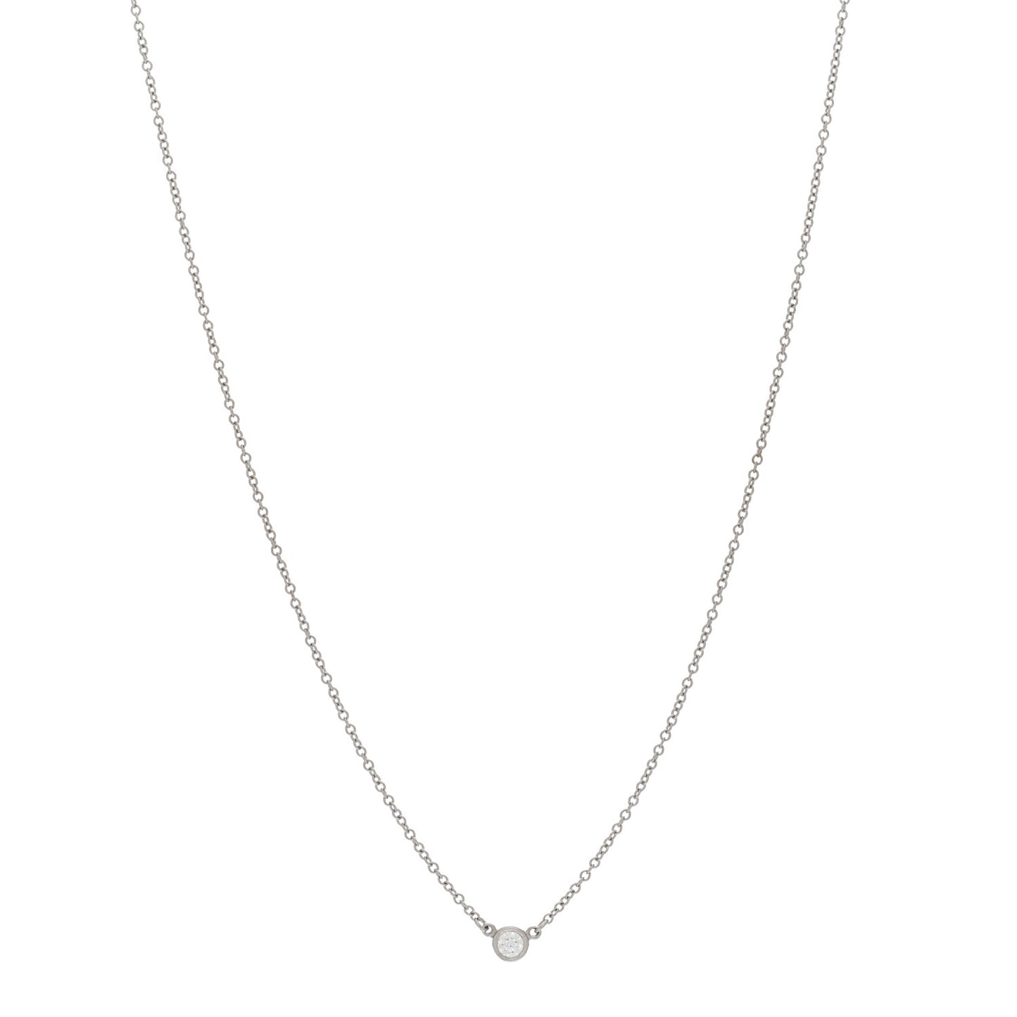 Platinum Diamond .08ct Elsa Peretti Diamonds by the Yard Pendant Necklace