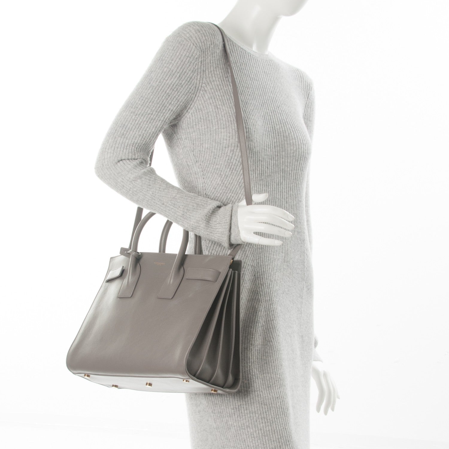 Saint Laurent Calfskin Small Sac De Jour Fog 2 of 8