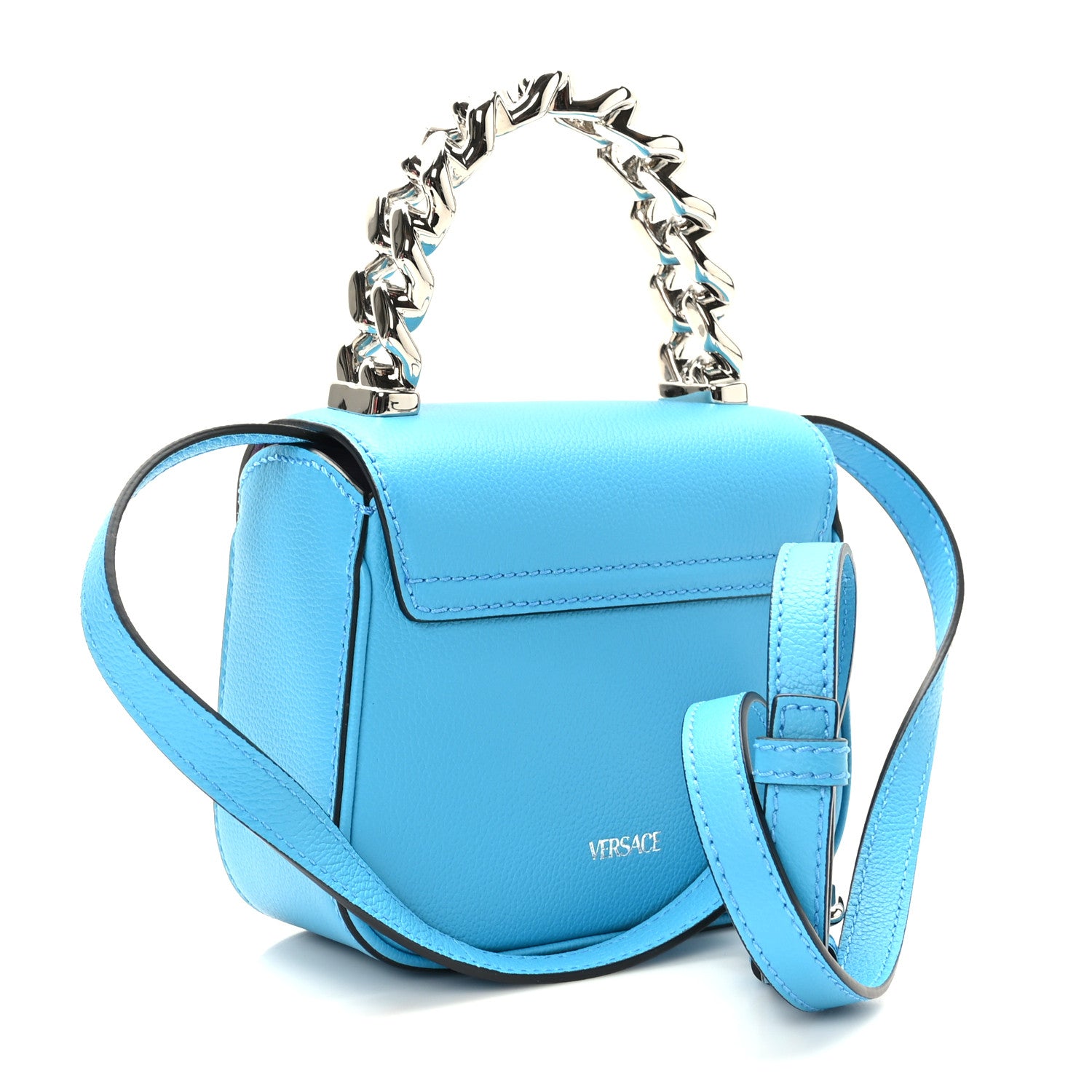 Versace Grained Calfskin Mini La Medusa Bag Turquoise 3 of 8