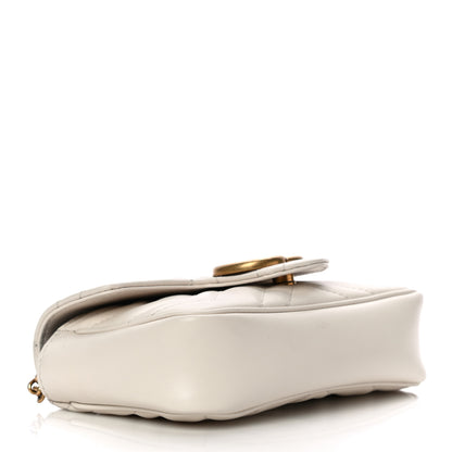 Gucci Calfskin Matelasse Super Mini GG Marmont Shoulder Bag White 4 of 11