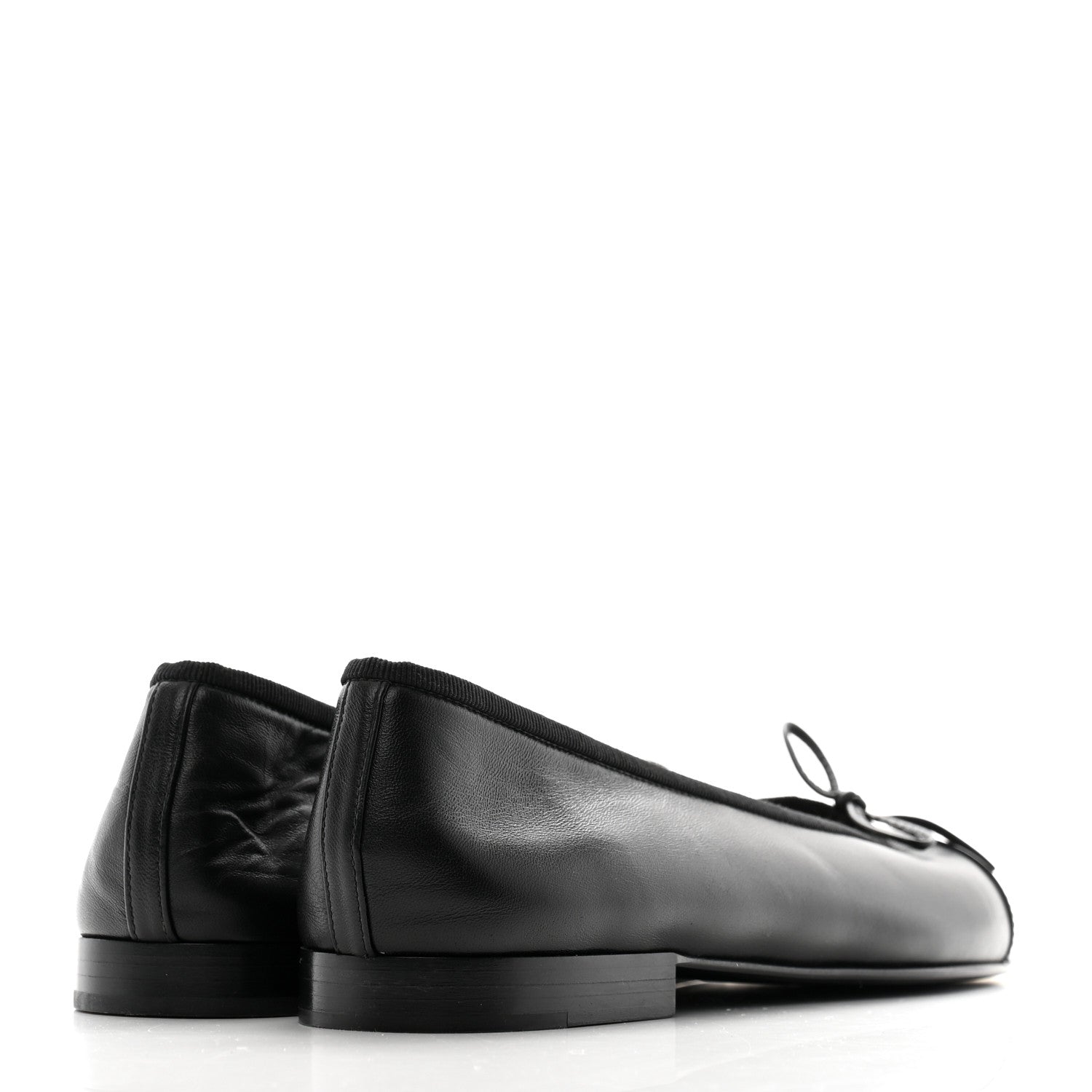 Chanel Lambskin Patent Cap Toe Ballerina Flats 39 Black 5 of 9