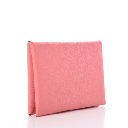 Hermes Chevre Mysore Calvi Card Case Rose Ete 3 of 8