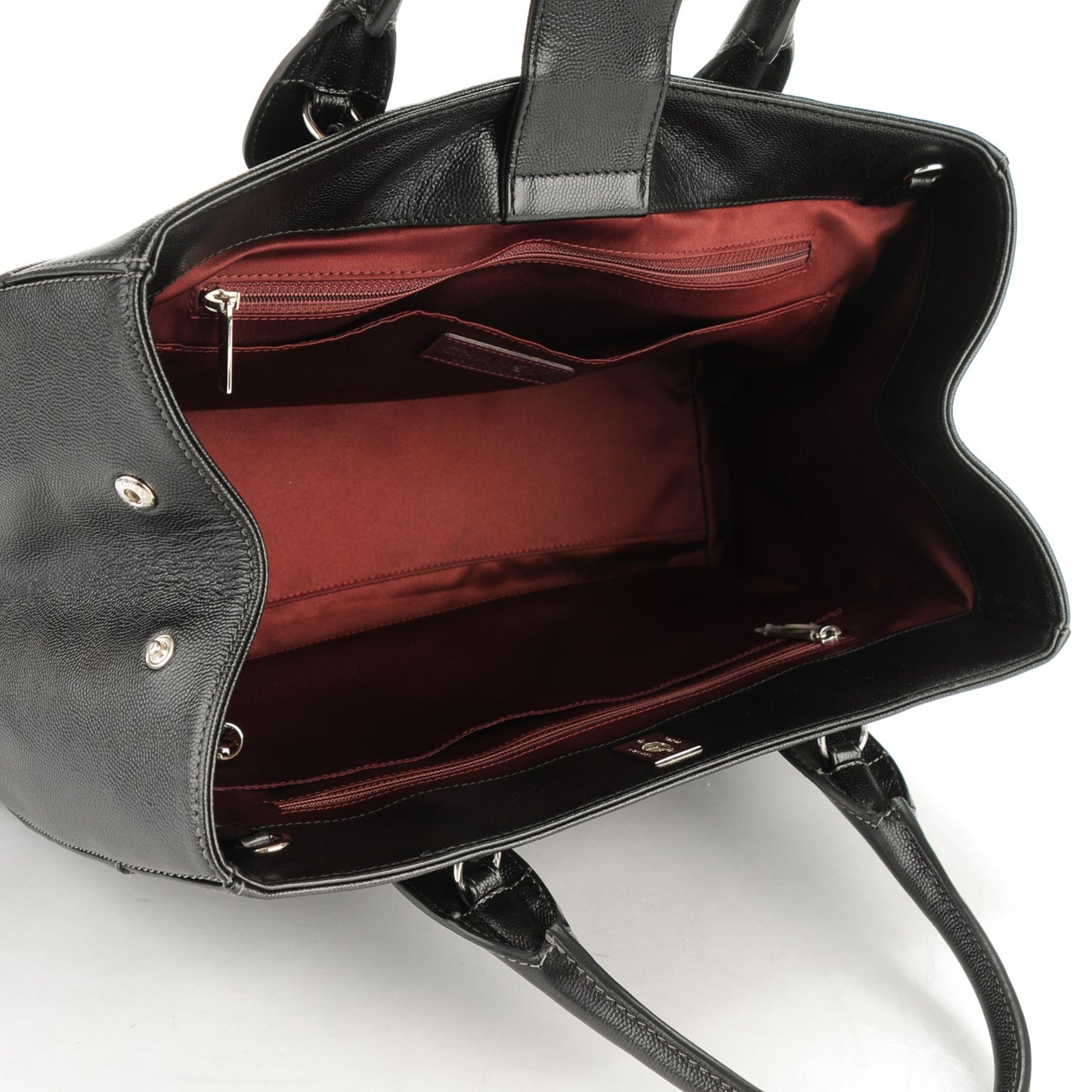 Caviar Medium Cerf Executive Shopper Tote Black