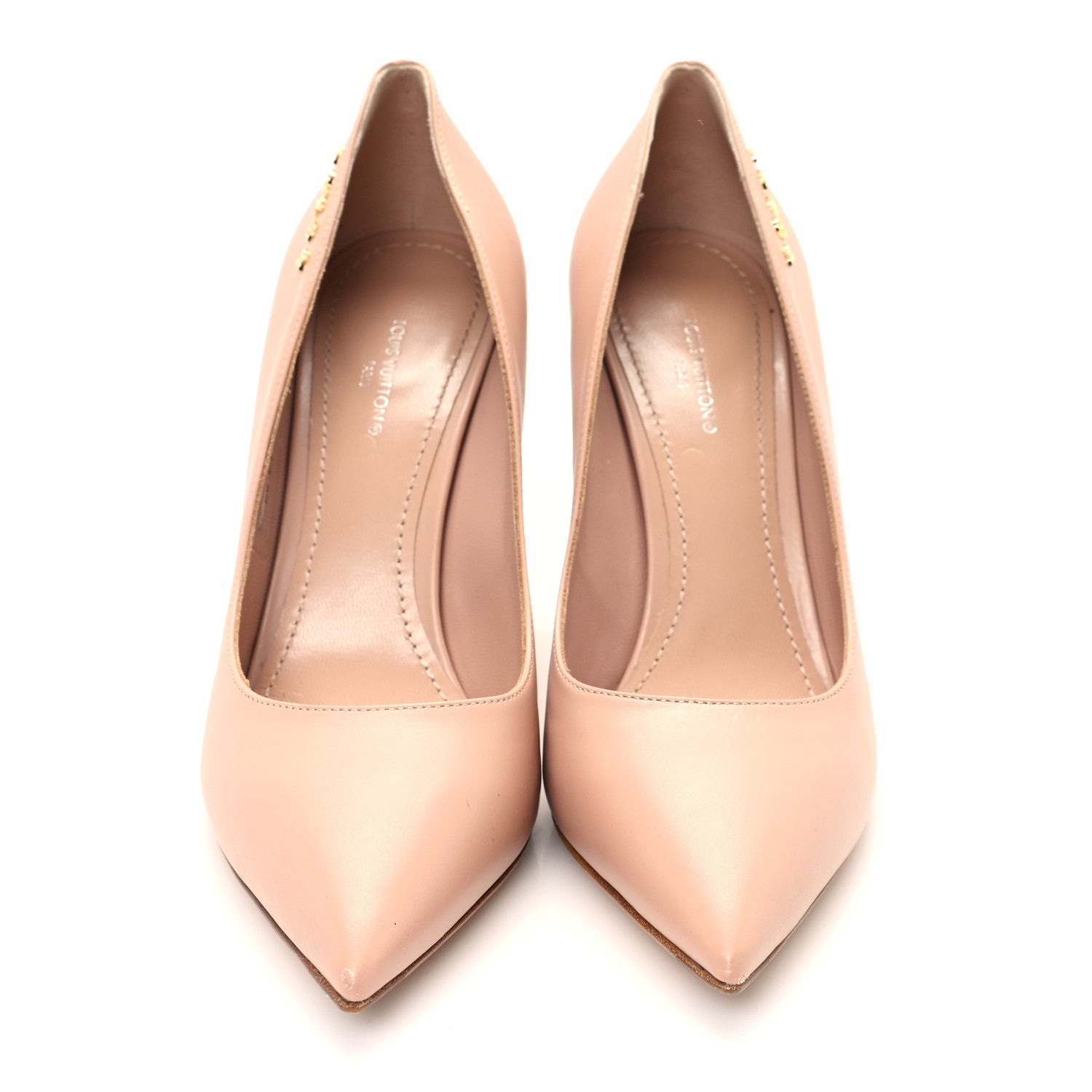 Louis Vuitton Calfskin Signature Pumps 37.5 Nude Pink 3 of 10