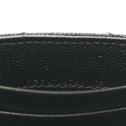Saint Laurent Grain De Poudre Matelasse Chevron Small Monogram Envelope Wallet Black 7 of 7
