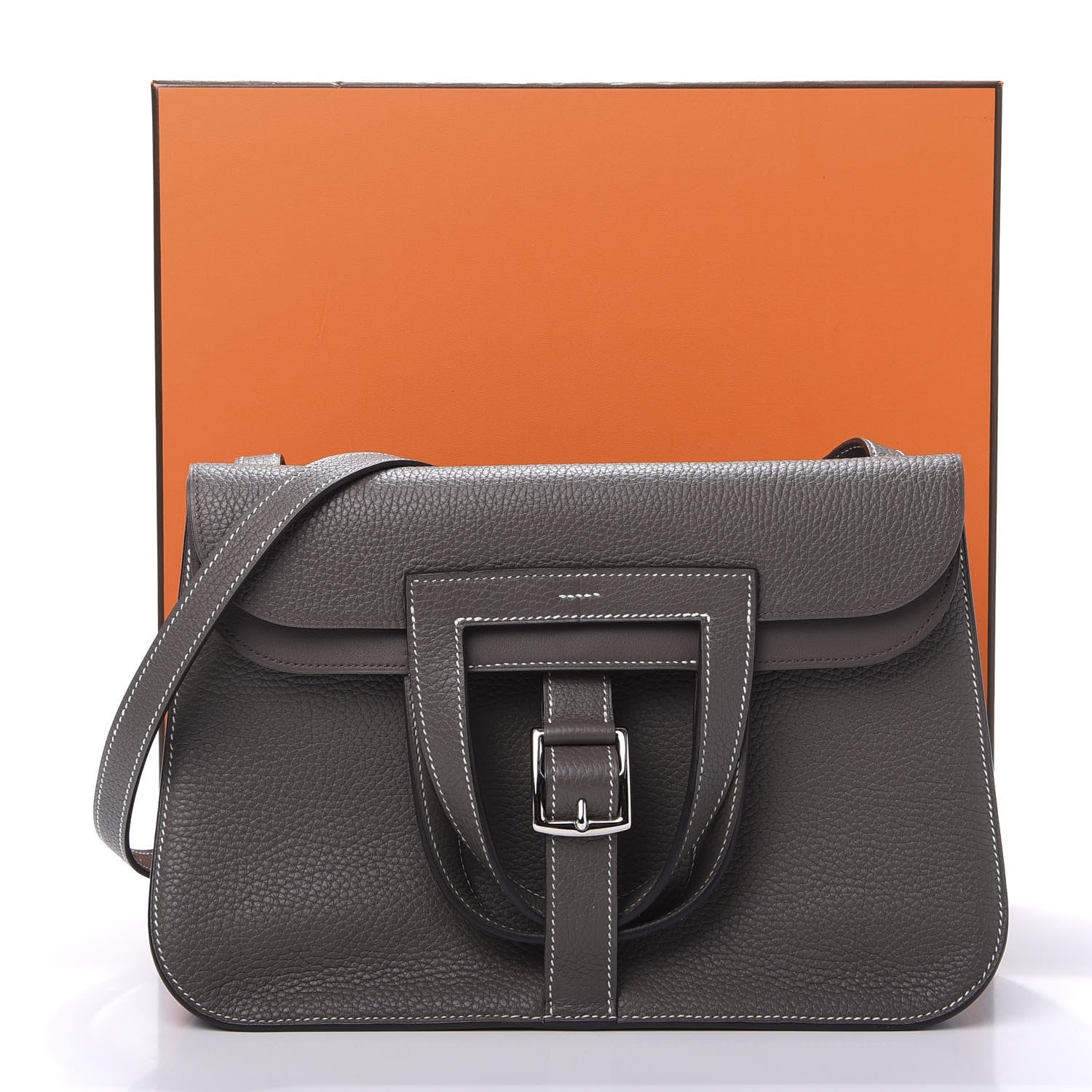 Hermes Taurillon Clemence Halzan 31 GM Etain 12 of 12