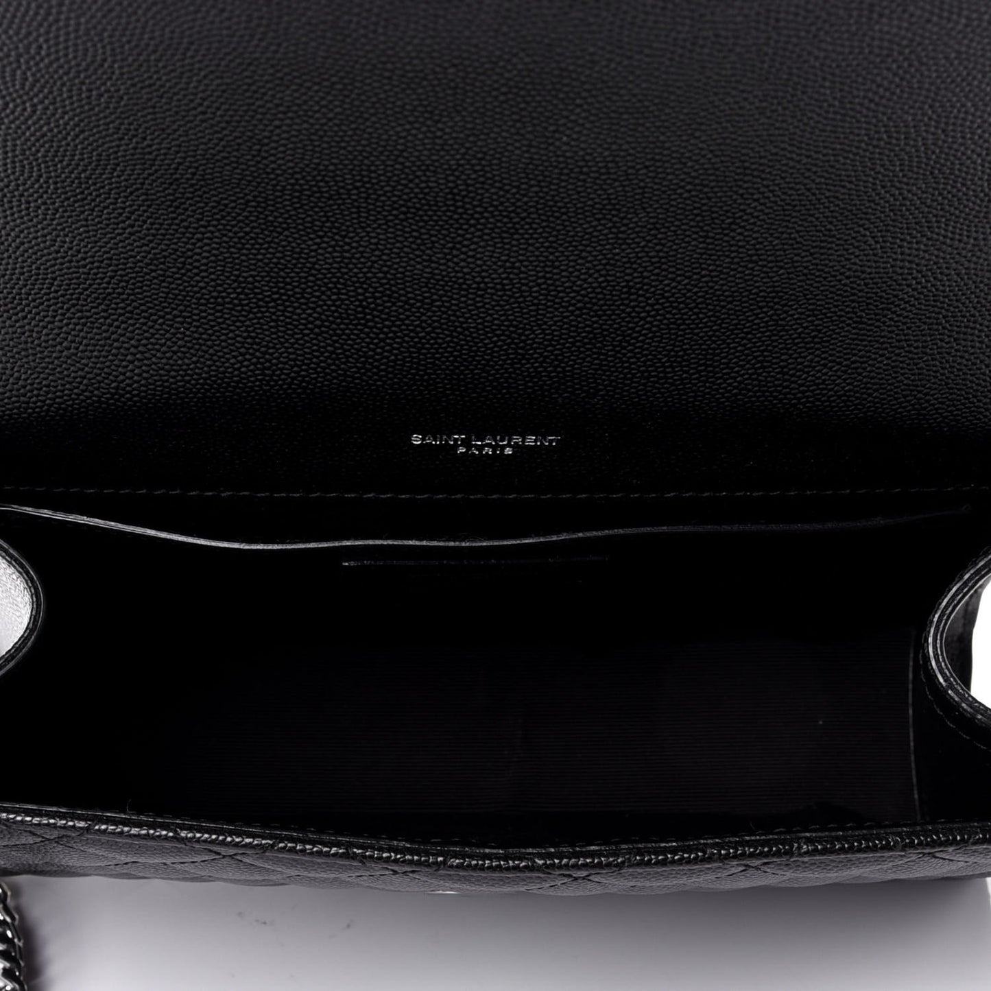 Grain De Poudre Textured Mixed Matelasse Triquilt Medium Monogram Satchel Black