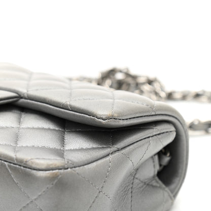 Chanel Metallic Lambskin Quilted Mini Rectangular Flap Silver 12 of 14