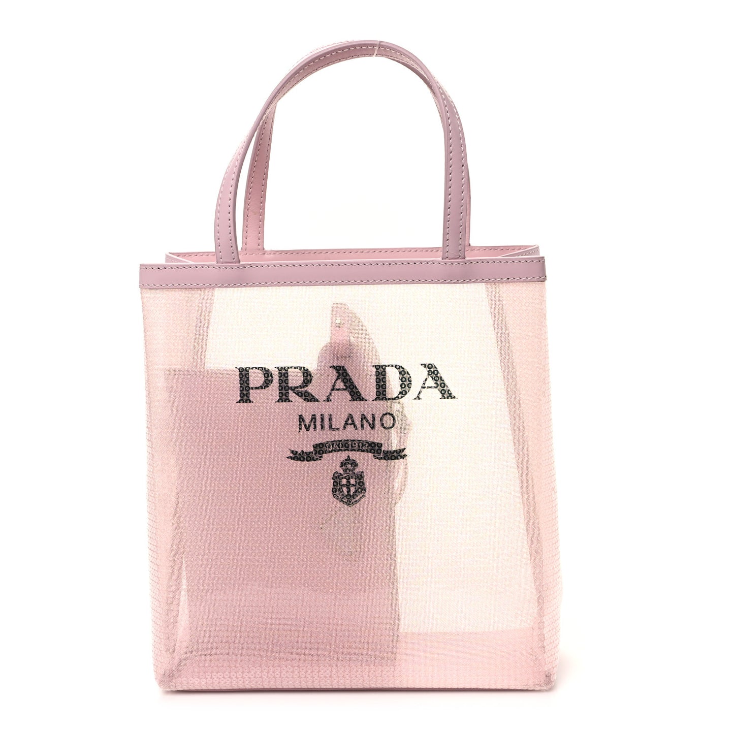 Sequin Mesh Small Tote Bag Pink