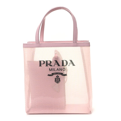 Prada Sequin Mesh Small Tote Bag Pink 1 of 13