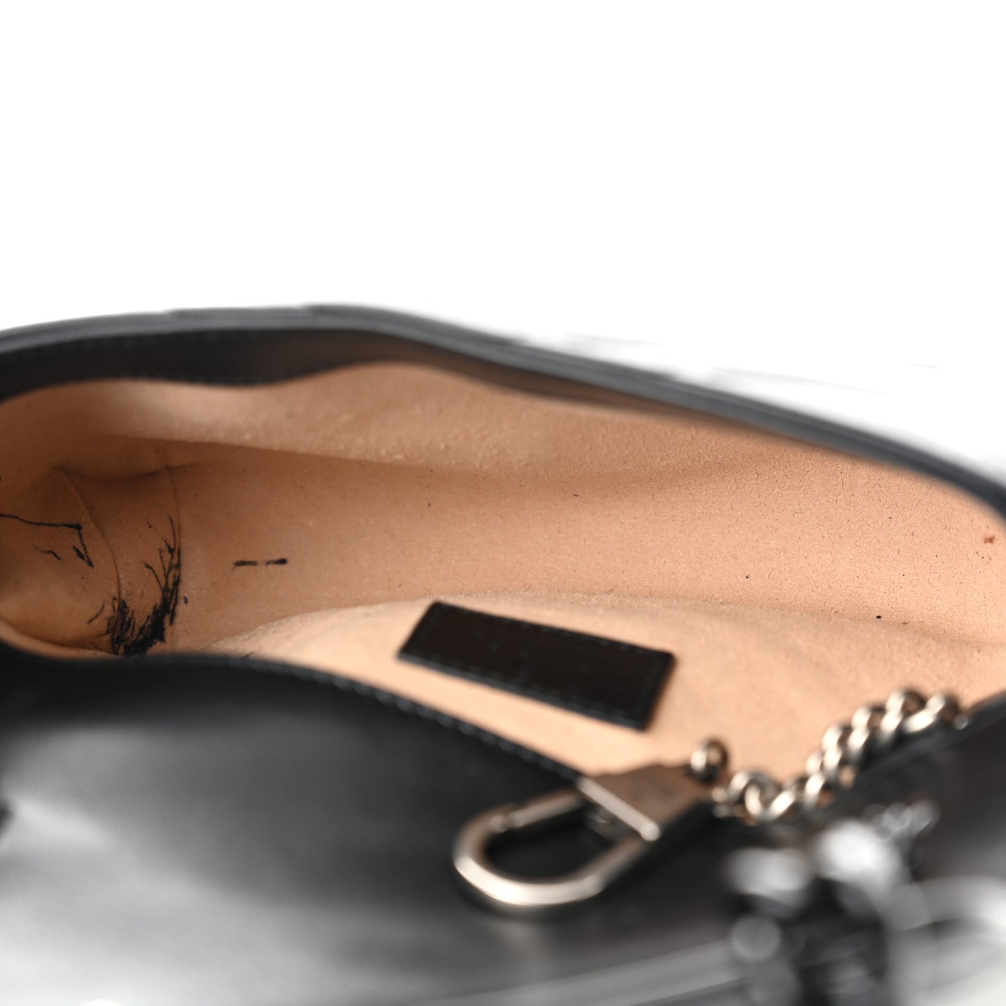 Calfskin Matelasse Monochrome GG Marmont Chain Belt Bag Black